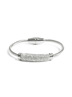 Silver Women's GUESS Twisted Magnetic Bracelet | USA86KBOXF