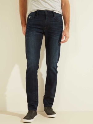 Wash Indigo Men's GUESS Slim Tapered Jeans | USA13JFYGC