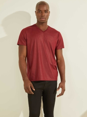 Wash Men's GUESS Mason Yoke V-Neck T-Shirts | USA24ZQAWX