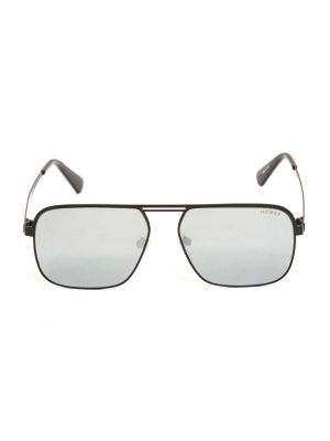 Wash Men's GUESS Top Bar Aviator Sunglasses | USA78MXKON