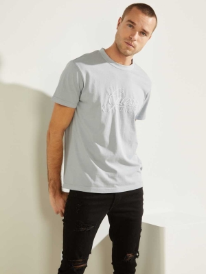 White Men's GUESS Classical Embroidered Logo T-Shirts | USA21WIRJT