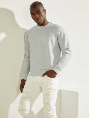 White Men's GUESS Melvyn Pullover Sweatshirt | USA12PUZGS