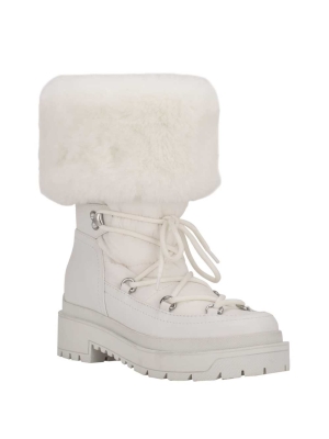 White Women's GUESS Larya Faux-Fur Snow Boots | USA09XUQJH