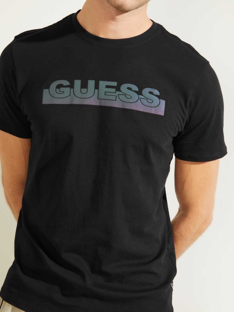 Black Men's GUESS Apex T-Shirts | USA10WVQXZ