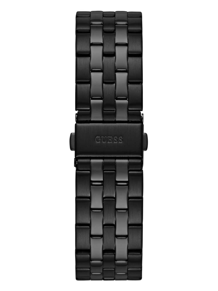 Black Men's GUESS Black Multifunction Watches | USA23YGAMN