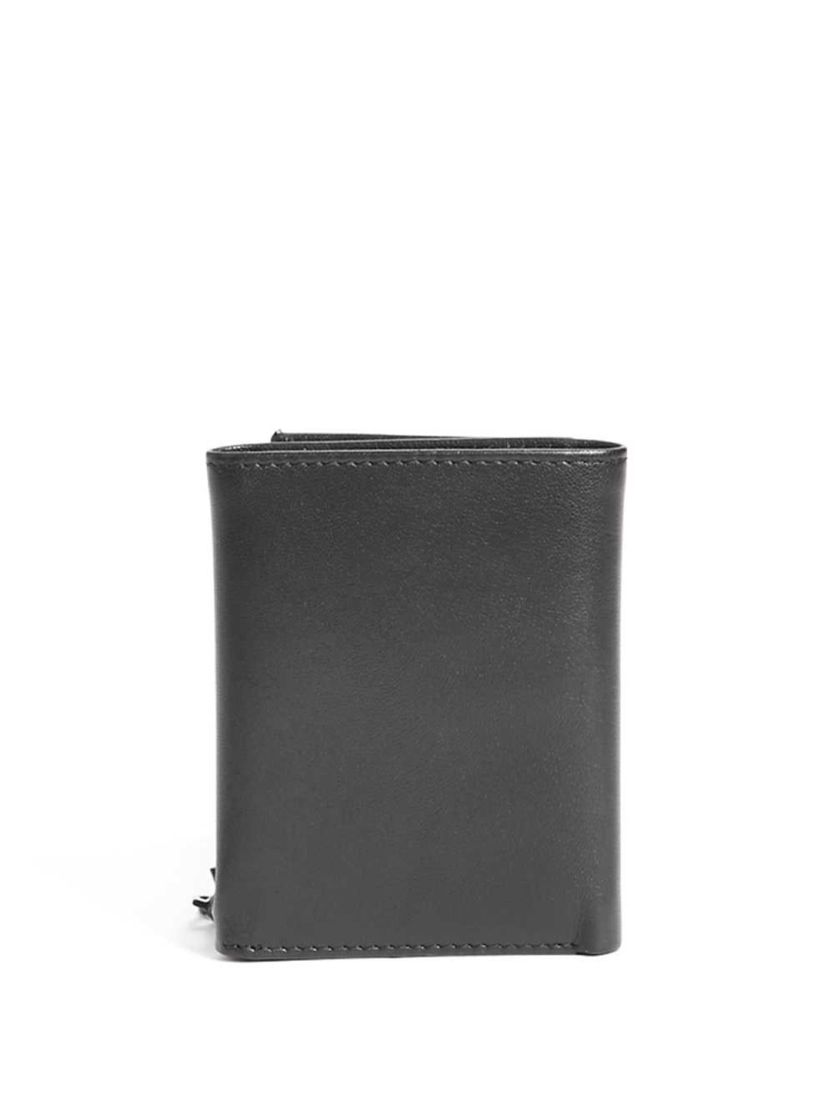 Black Men's GUESS Chain Trifold Wallets | USA72TJVGI