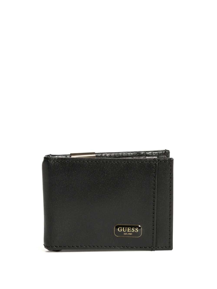 Black Men\'s GUESS Chavez Bifold Wallets | USA25BWTJI