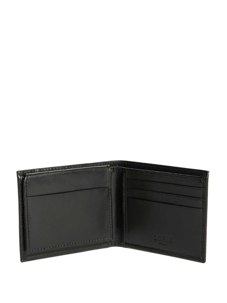 Black Men's GUESS Chavez Passcase Wallets | USA09HTEUX