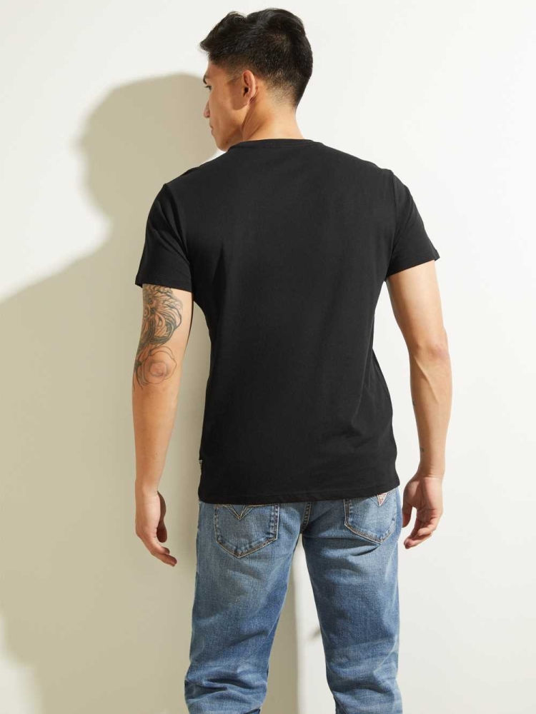 Black Men's GUESS Eco Race Club T-Shirts | USA09JIBSO