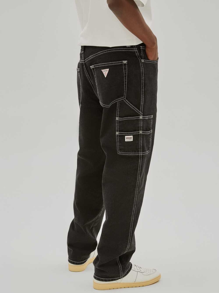 Black Men's GUESS Originals Carpenter Jeans | USA25JAZDC