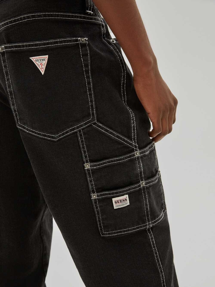 Black Men's GUESS Originals Carpenter Jeans | USA25JAZDC