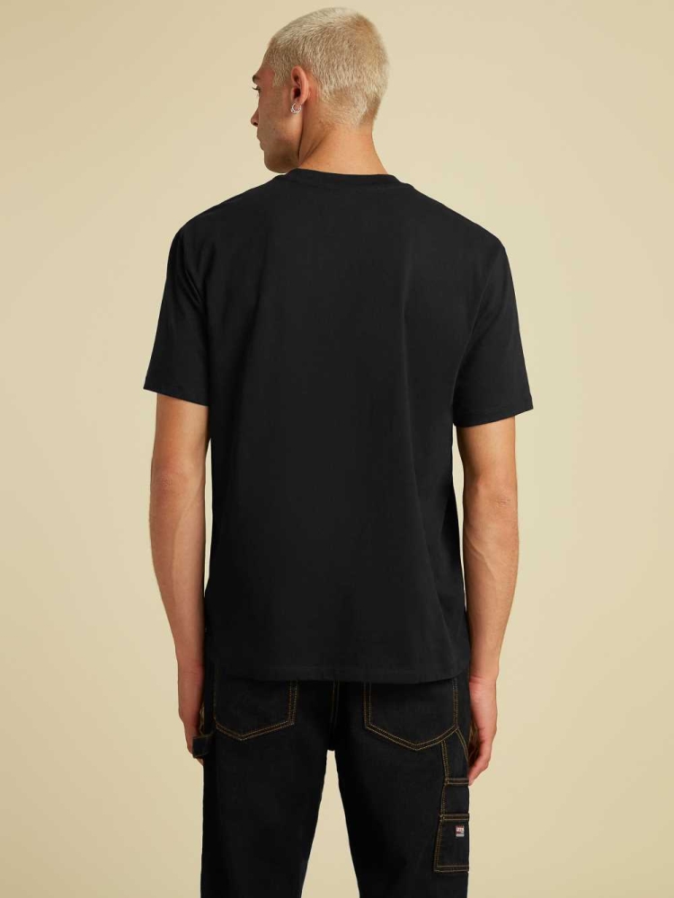 Black Men's GUESS Originals Kit Pocket T-Shirts | USA02DAFYO