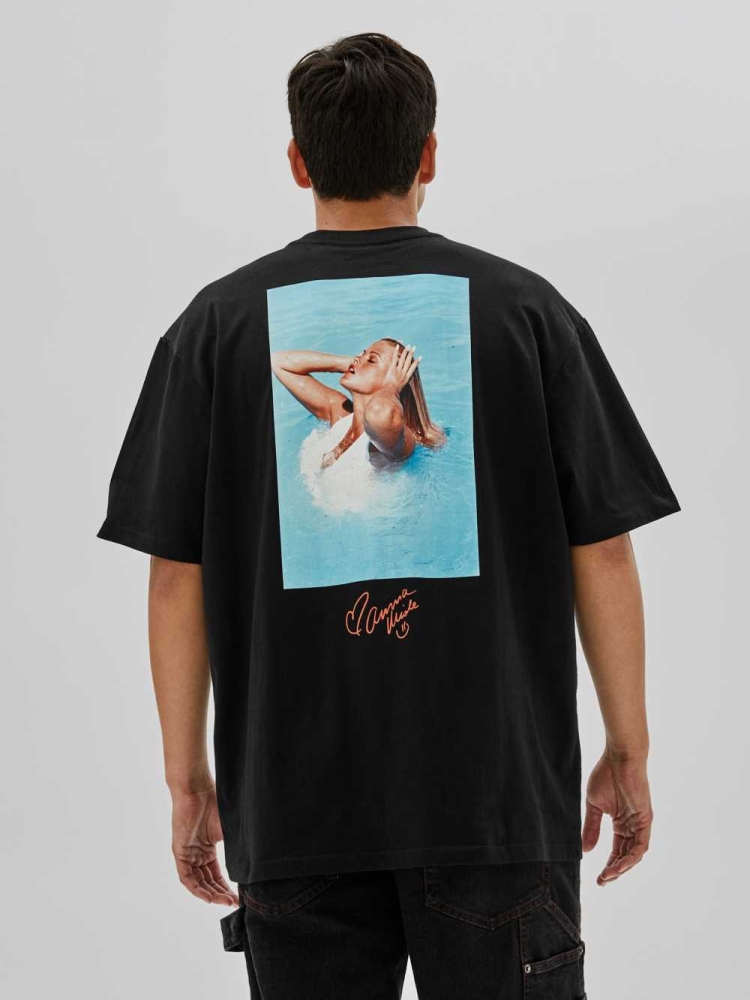 Black Men's GUESS Originals x Anna Nicole Smith T-Shirts | USA28RXFZW