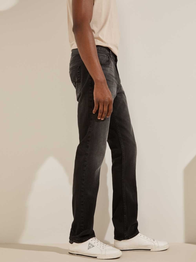 Black Men's GUESS Slim Tapered Jeans | USA78IBKLH