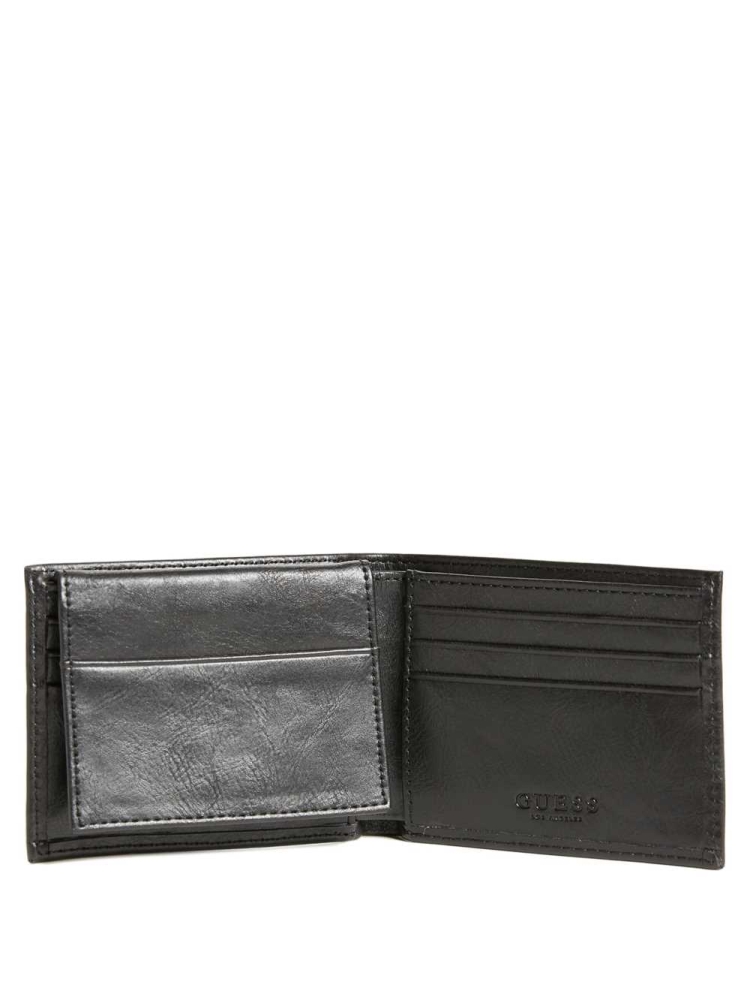 Black Men's GUESS West Passport Case Wallets | USA57MUATK