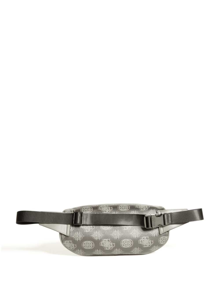 Black Multicolor Men's GUESS Quatro Belt Bags | USA82AYJHQ