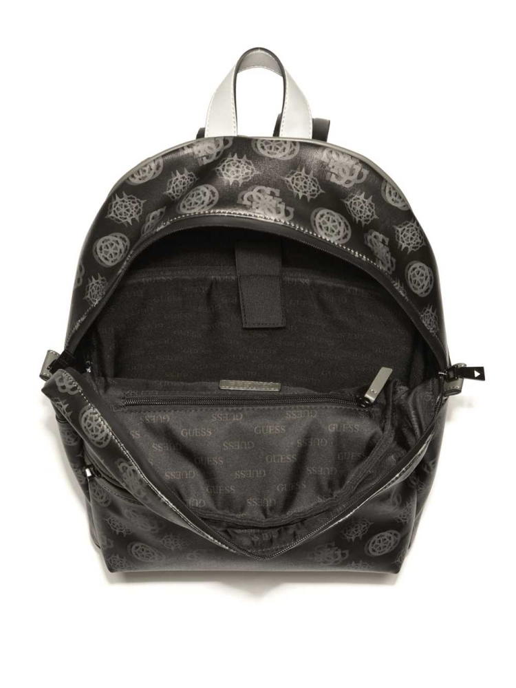 Black Multicolor Women's GUESS Quatro Backpacks | USA56DJINS