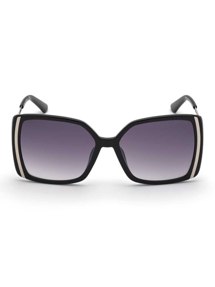 Black Purple Women\'s GUESS Cutout Square Sunglasses | USA24UEVWR