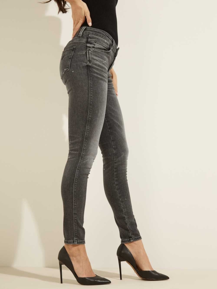 Black White Women's GUESS Eco Curve X Jeans | USA32JKIFV