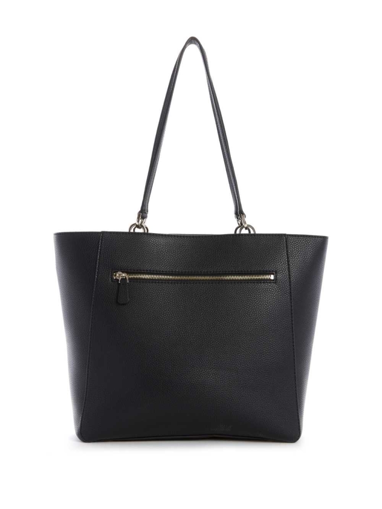 Black Women's GUESS Albury Faux-Leather Totes | USA06QPXID