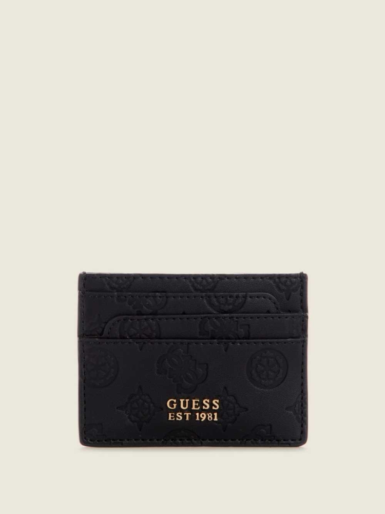 Black Women\'s GUESS Bea Card Holder Wallets | USA70LIATM