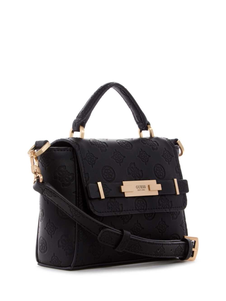 Black Women's GUESS Bea Mini Top Handle Crossbodies | USA60LCQZJ