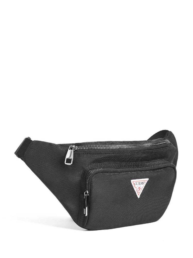 Black Women's GUESS Canvas Fanny Pack Crossbodies | USA81XKGYT