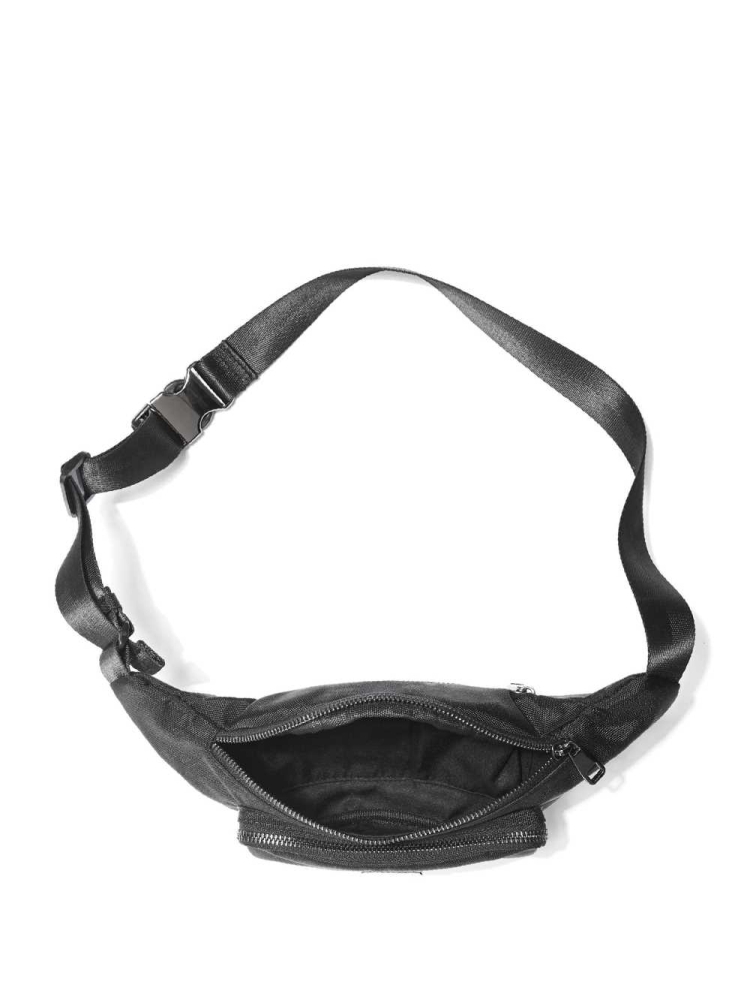 Black Women's GUESS Canvas Fanny Pack Crossbodies | USA81XKGYT