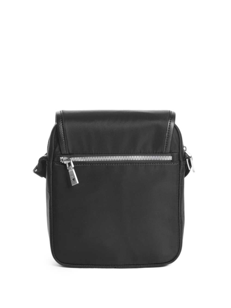 Black Women's GUESS Certosa Flap Crossbodies | USA74MCHXF