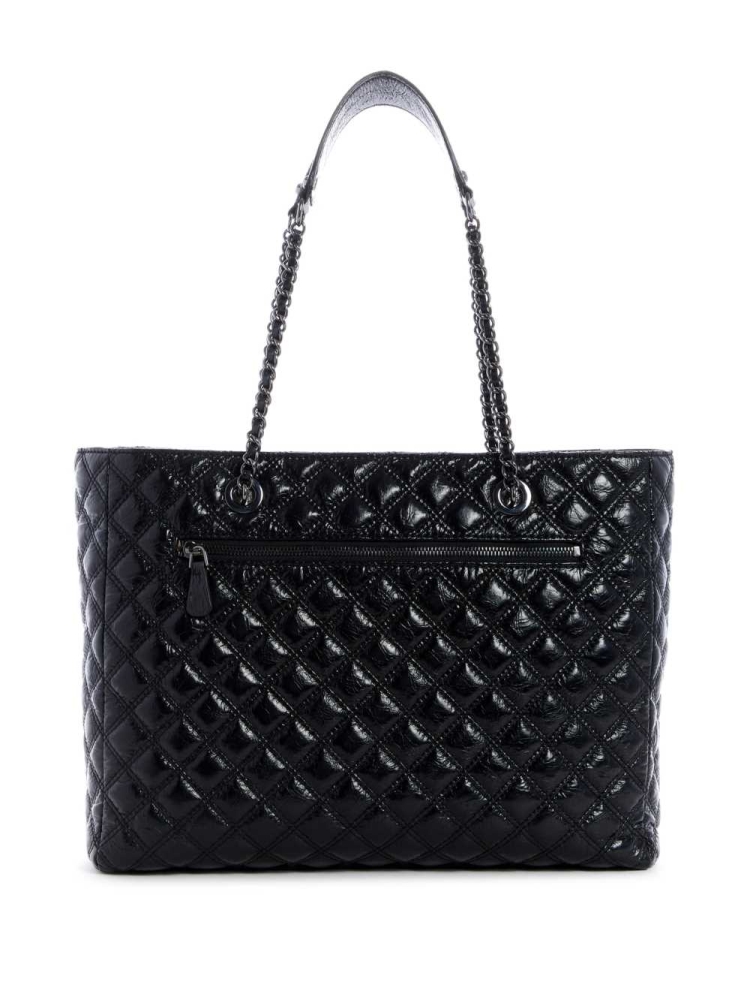 Black Women's GUESS Cessily Quilted Totes | USA16TZRVE