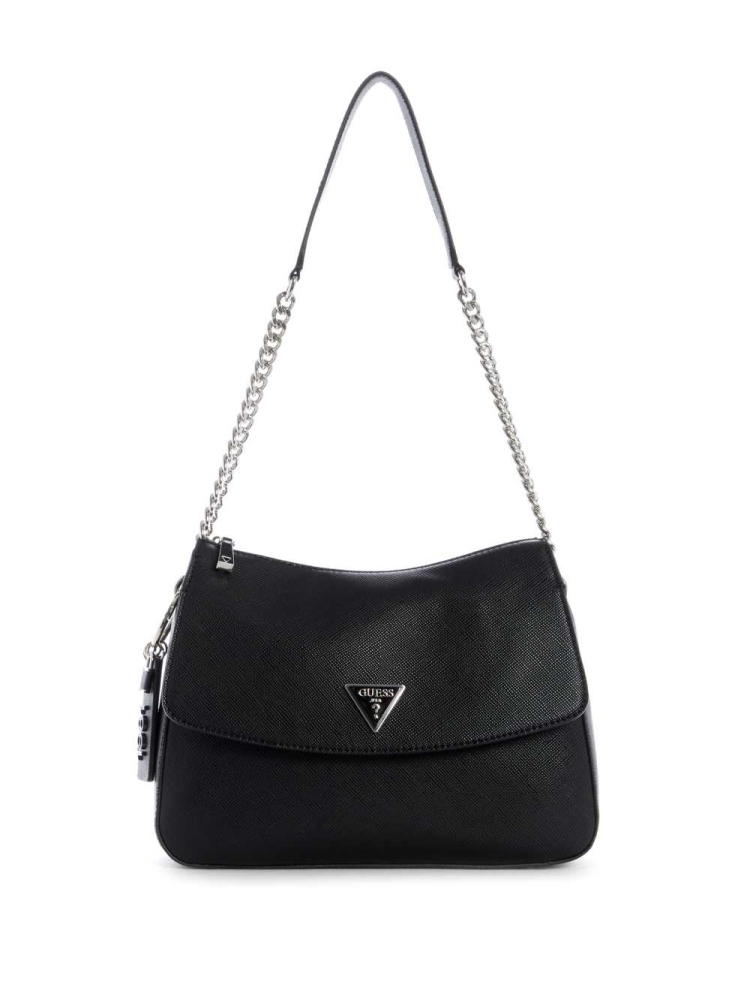 Black Women\'s GUESS Cordelia Hobo Shoulder Bags | USA95LIAOJ