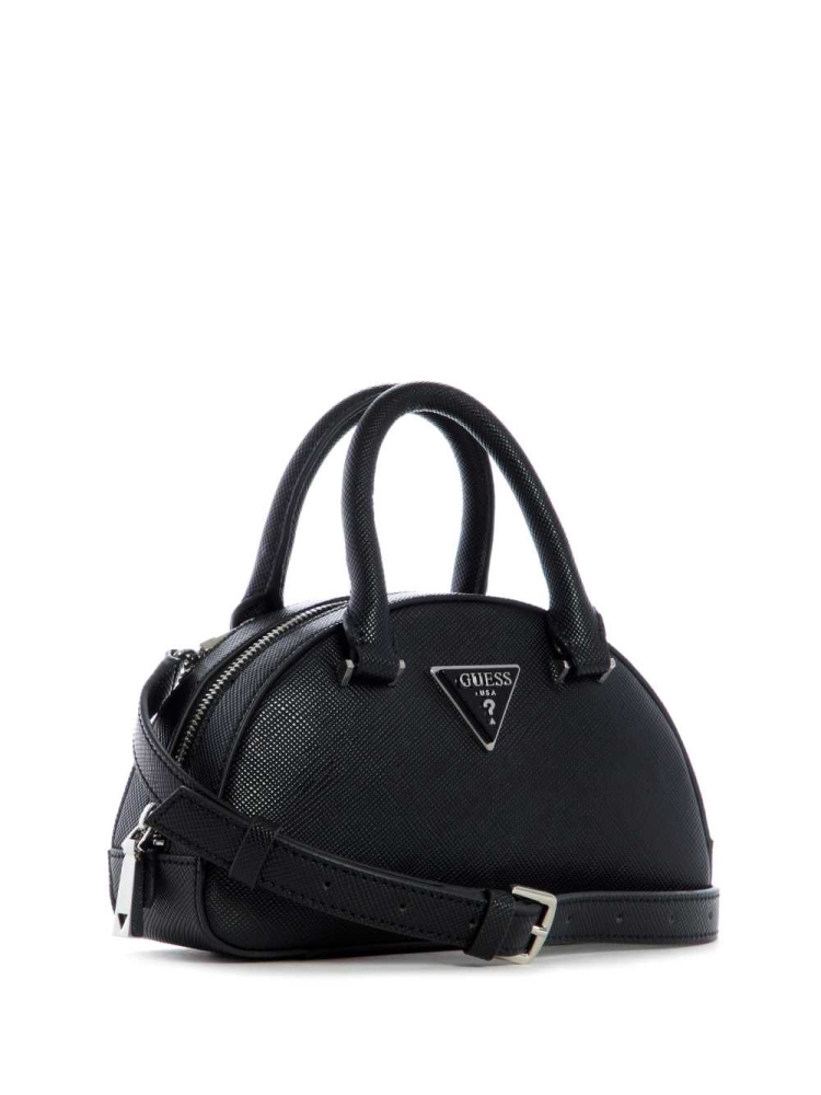 Black Women's GUESS Cordelia Mini Dome Satchels | USA64IDLYU