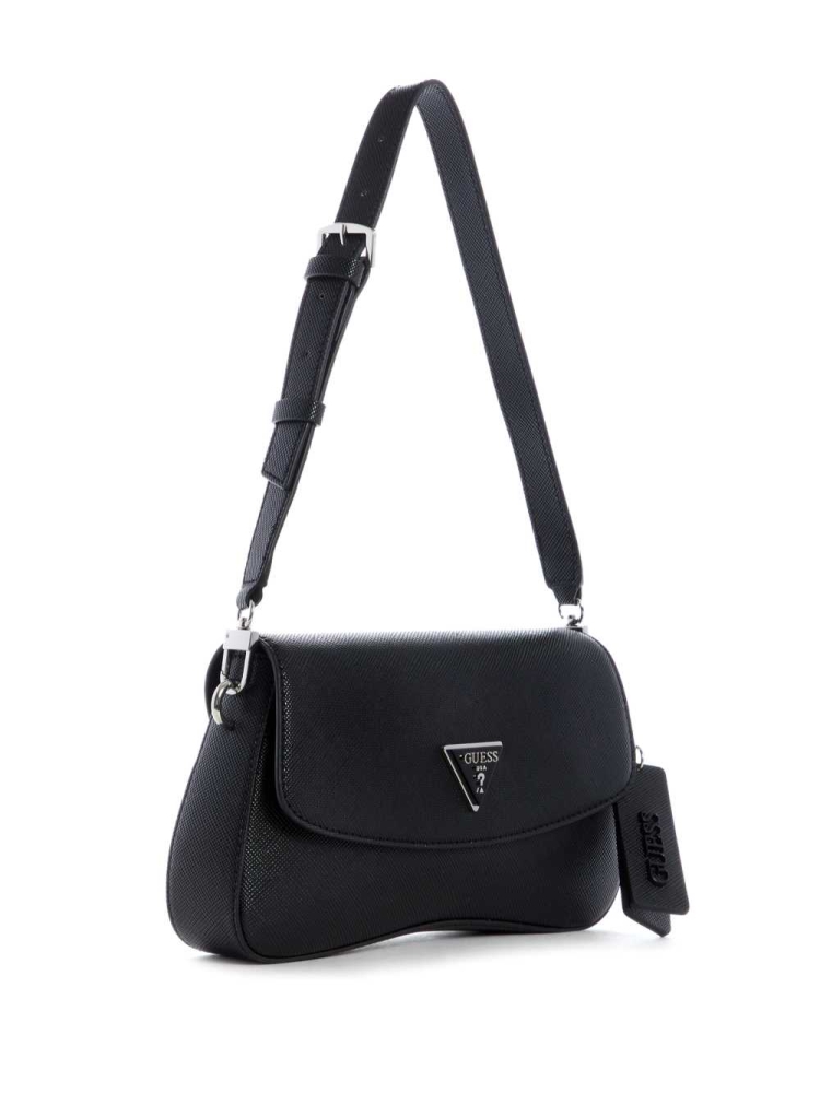 Black Women's GUESS Cordelia Shoulder Bags | USA81PSBLJ