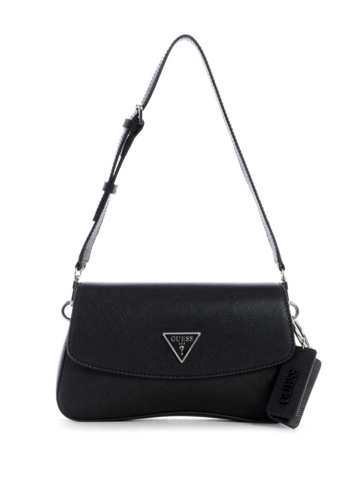 Black Women\'s GUESS Cordelia Shoulder Bags | USA81PSBLJ