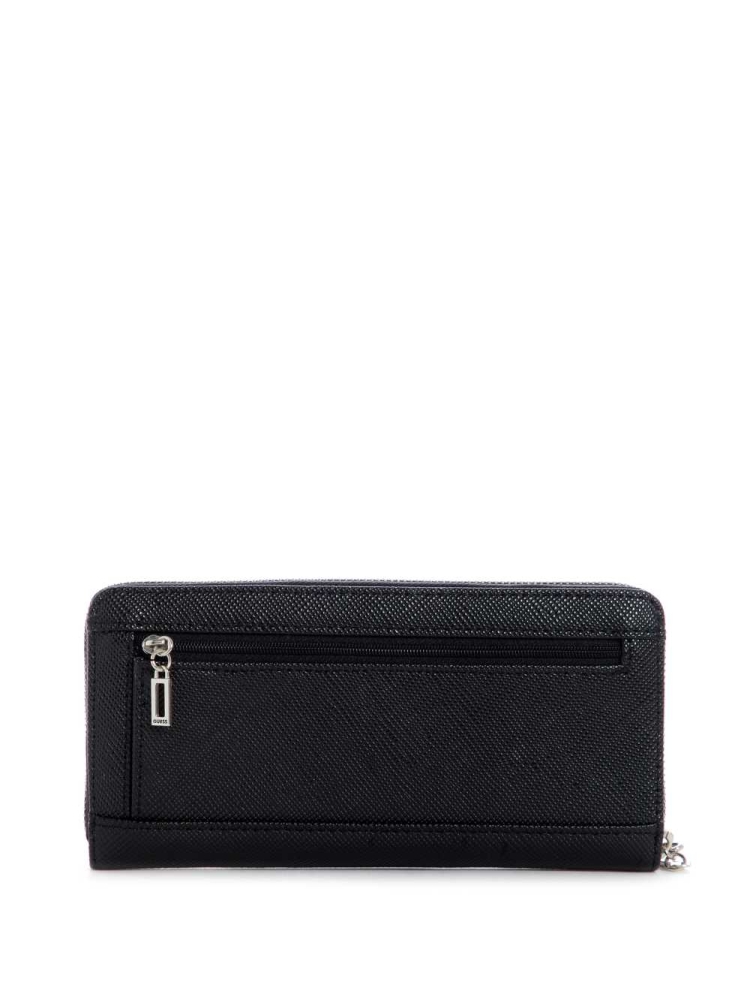 Black Women's GUESS Cordelia Zip-Around Wallets | USA56NSMDV