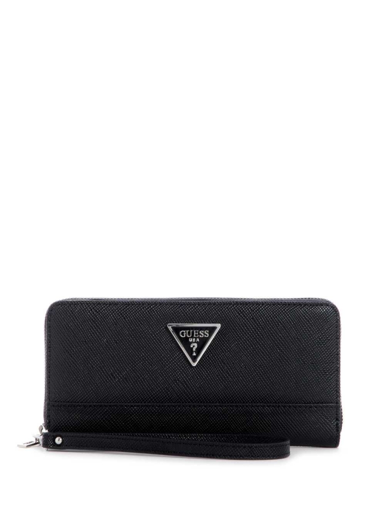 Black Women\'s GUESS Cordelia Zip-Around Wallets | USA56NSMDV