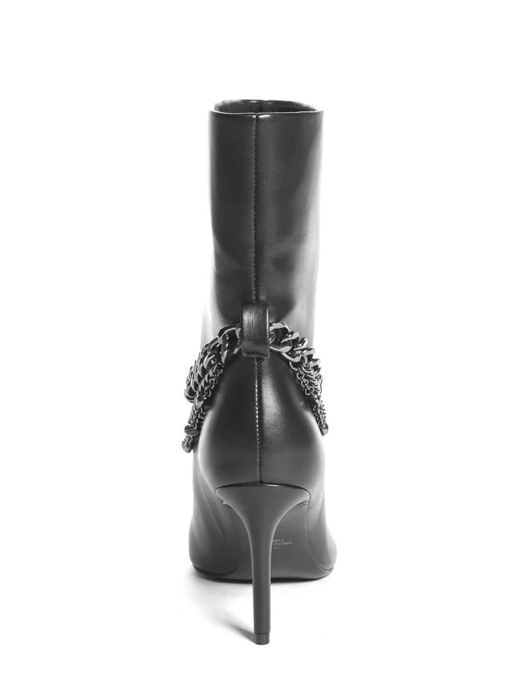 Black Women's GUESS Dasilde Chain Booties | USA04LZBGD