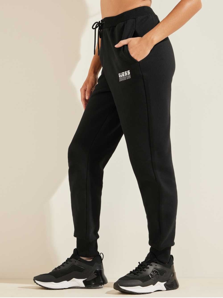 Black Women's GUESS Eco Alisha Logo Joggers | USA17VTCWO