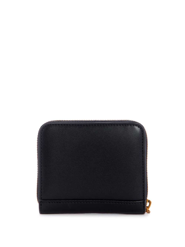 Black Women's GUESS Hensely Small Zip-Around Wallets | USA51AZWQT