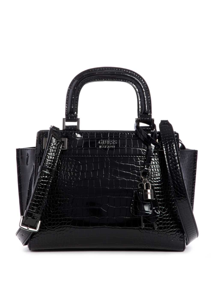 Black Women\'s GUESS Katey Girlfriend Satchels | USA09BYOEP