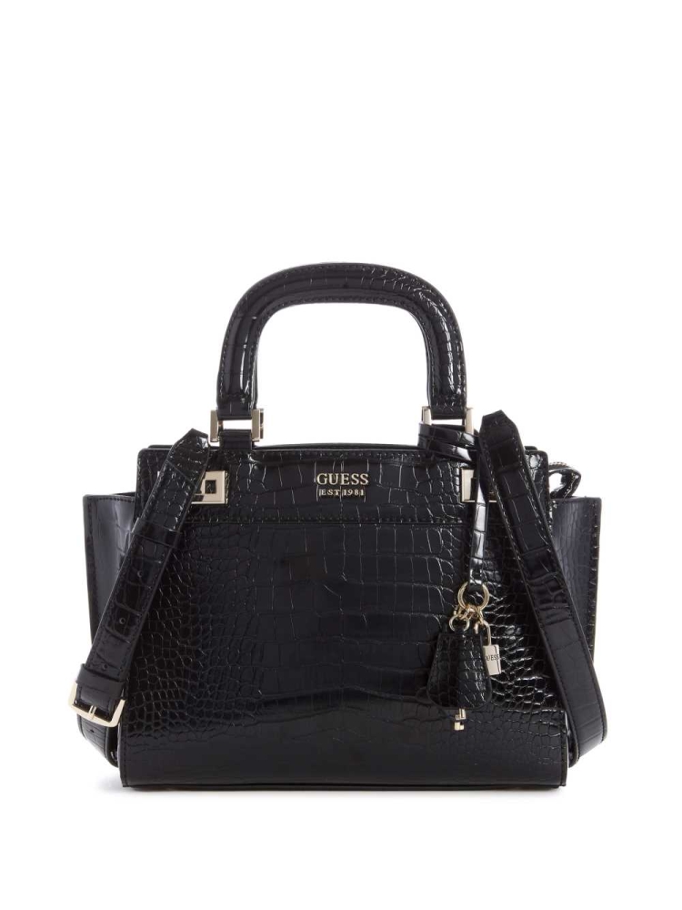 Black Women\'s GUESS Katey Girlfriend Satchels | USA16BQUNY