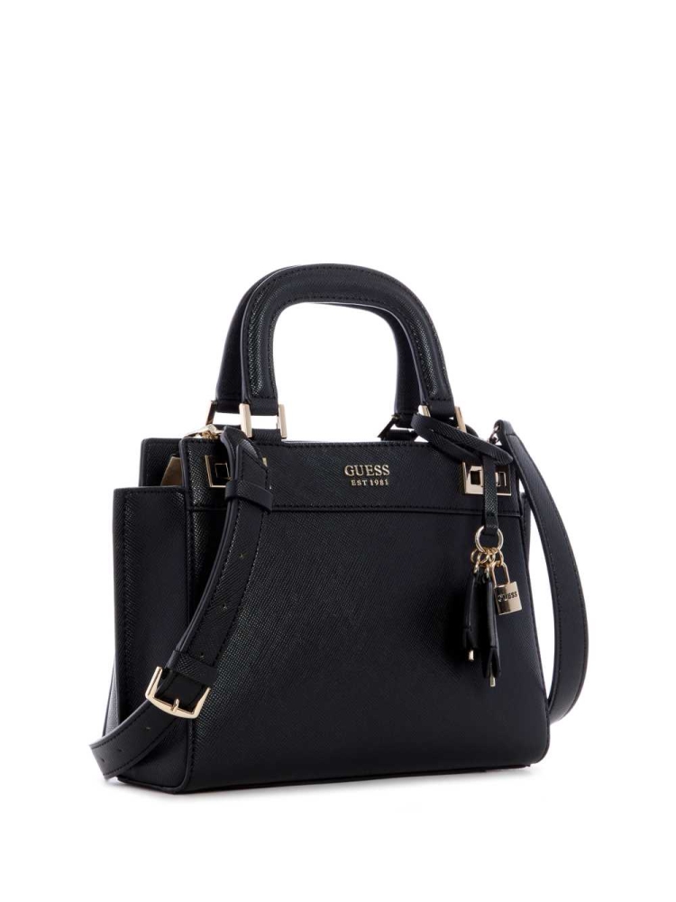 Black Women's GUESS Katey Girlfriend Satchels | USA63MKAPX