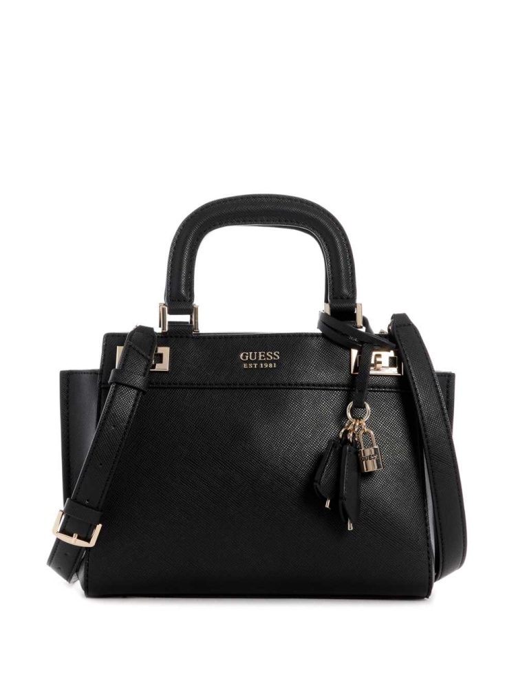 Black Women\'s GUESS Katey Girlfriend Satchels | USA63MKAPX