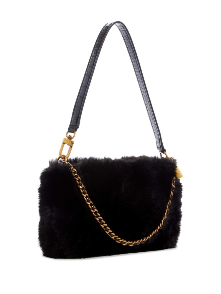 Black Women's GUESS Katey Luxe Mini Shoulder Bags | USA71KUQMZ