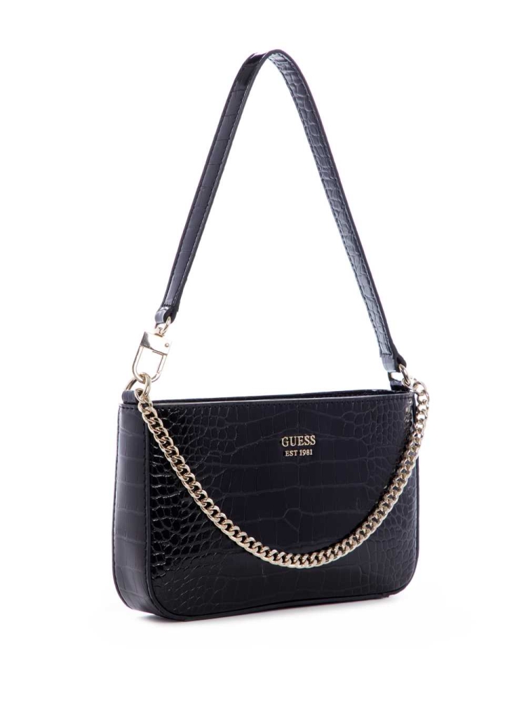 Black Women's GUESS Katey Mini Shoulder Bags | USA48UFVPM