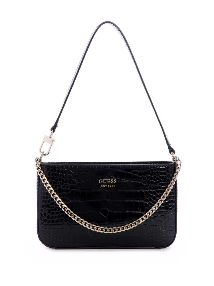 Black Women\'s GUESS Katey Mini Shoulder Bags | USA48UFVPM