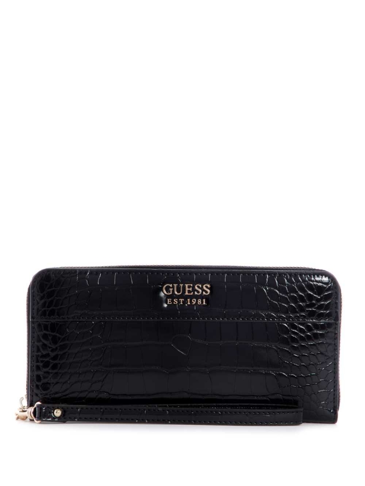 Black Women\'s GUESS Katey Zip-Around Crossbodies | USA29ZDILS