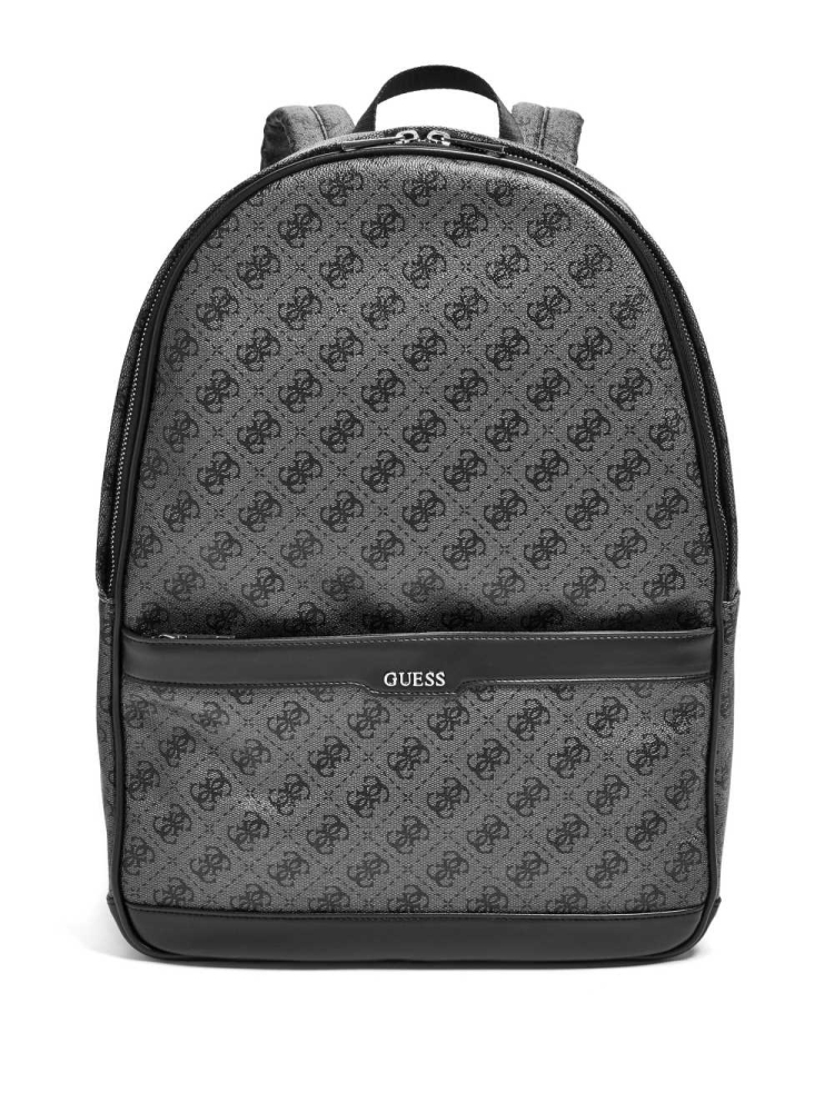 Black Women\'s GUESS Kevin Logo-Print Backpacks | USA34BDXSH