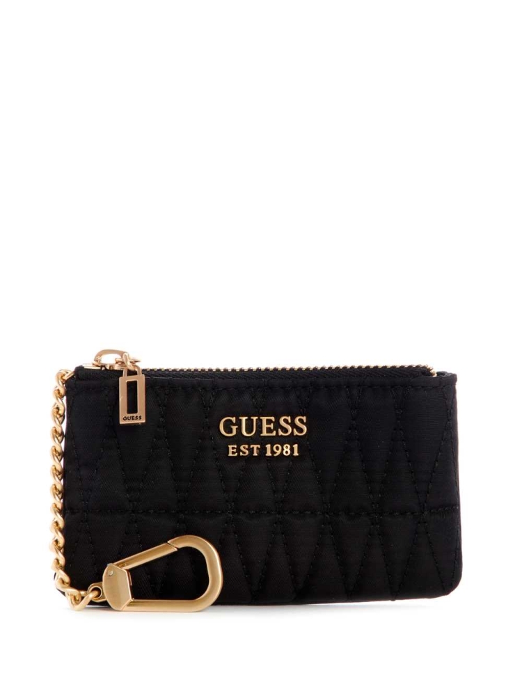 Black Women\'s GUESS Layla Zip Pouch Wallets | USA89VSJDL