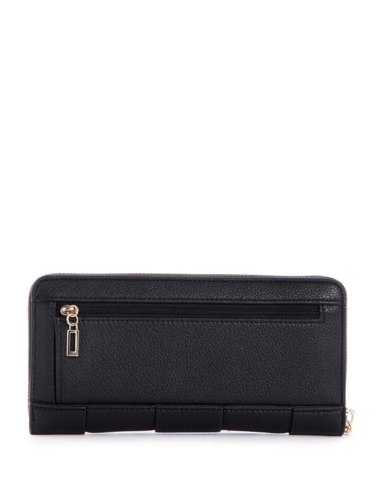 Black Women's GUESS Liberty City Zip-Around Wallets | USA75FYGUM